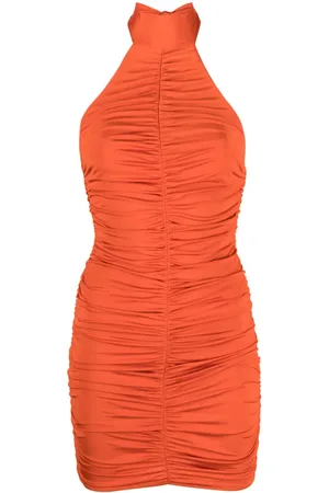 Noire Swimwear Kort ruchet kjole med halterneck