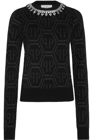 Philipp Plein Trøje med krystaludsmykning og monogram