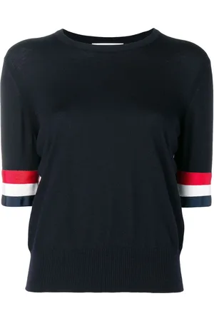 Thom Browne T-shirt i merino med stribet opslag