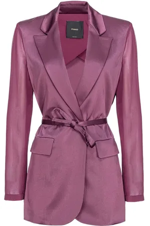 Pinko Blazer i satin med bælte