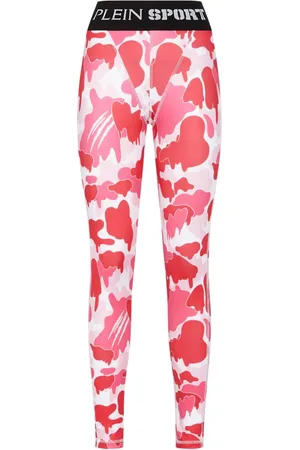 Philipp Plein Leggings med kamuflagetryk og logobånd i taljen