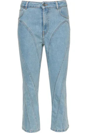 MUGLER Cropped jeans med høj talje