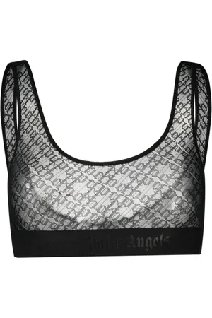 Palm Angels Gennemsigtig bh i tyl med logotryk