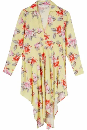 Palm Angels Skjortekjole med hibiscus blomstret tryk