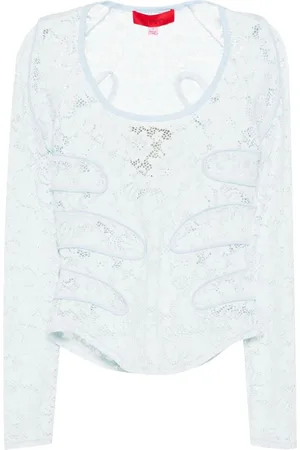 ECKHAUS LATTA Seraph top med blomstrede blonder