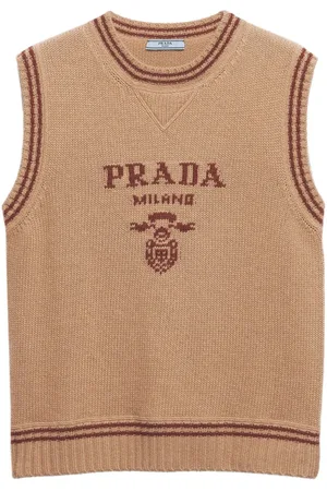 Prada Intarsiastrikket vest i ribstrik