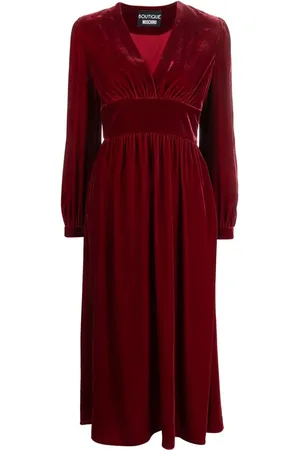 Moschino Midi-kjole i velour med V-hals