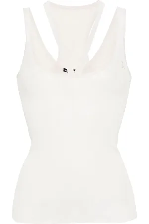ANDREADAMO Finribbet tanktop med udskæringsdetalje