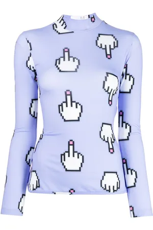 Natasha Zinko Pixel Middle Finger top med udskæringsdetalje