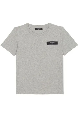 Balmain T-shirt med logo-applikation