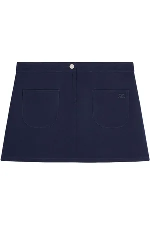 Courrèges Kort nederdel i twill med logoapplikation