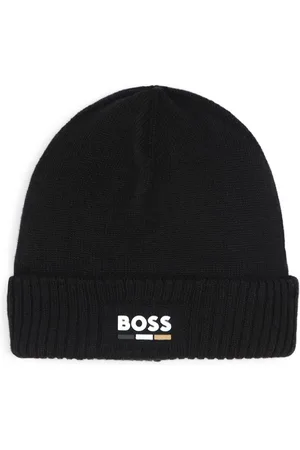 HUGO BOSS Strikket hue med logotryk