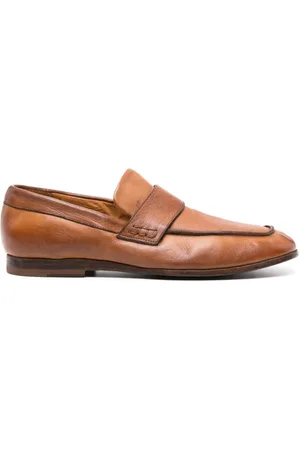 Moma Loafers i læder med stropdetalje