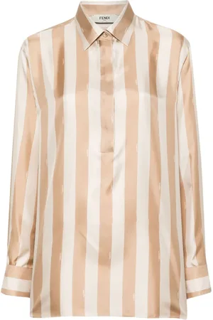 Fendi Pequin-stribet silkeskjorte