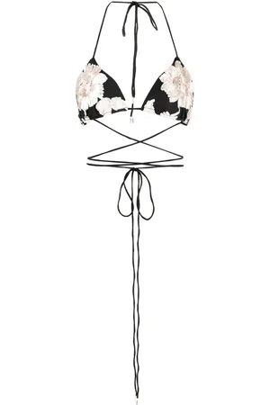 ROTATE Blomsterbroderet bh-top med halterneck