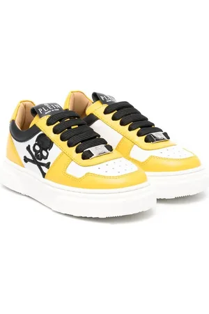 Philipp Plein Sneakers med broderet dødningehoved og snøre