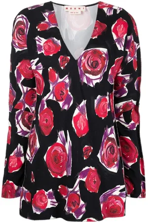 Marni Top med rosetryk