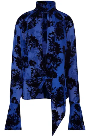 Nina Ricci Bluse med blomstret tryk og sløjfekrave