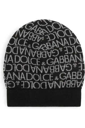 Dolce & Gabbana Intarsiastrikket uldhue med logo