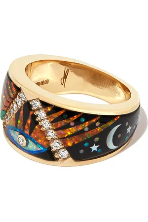 JACQUIE AICHE Lille Galaxy Stardust diamantring i 14 karat guld
