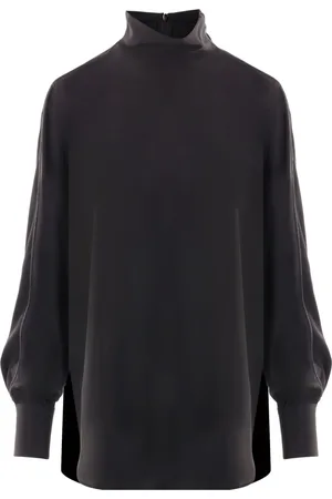 Brunello Cucinelli Silkebluse med høj hals