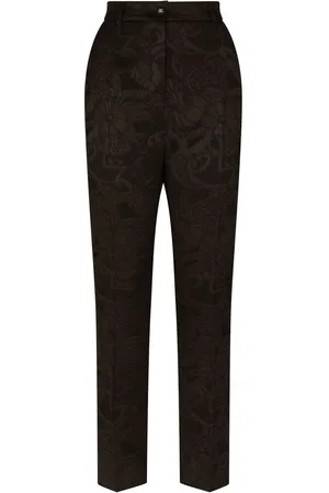 Dolce & Gabbana Bukser i blomstret jacquard med smalle ben