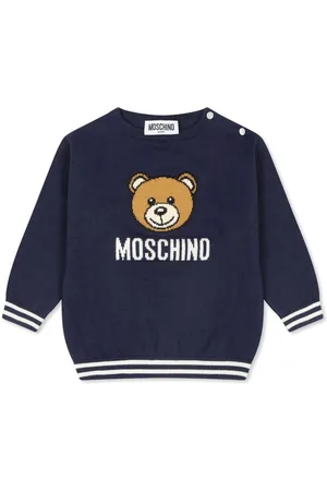 Moschino Intarsiastrikket trøje med logo