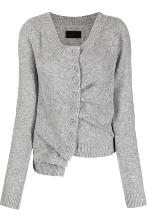 RTA Asymmetrisk cardigan i kashmir med knapper
