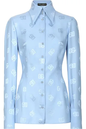 Dolce & Gabbana Skjorte med spids krave og monogram-jacquard