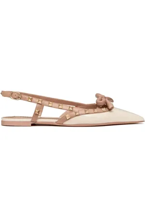 VALENTINO GARAVANI Rockstud Bow slingback-ballerinaer