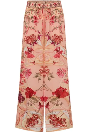 Camilla Blossoms and Brushstrokes silkebukser med brede ben
