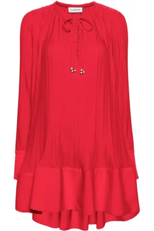 Lanvin Kort kjole i crepe med plisseret effekt