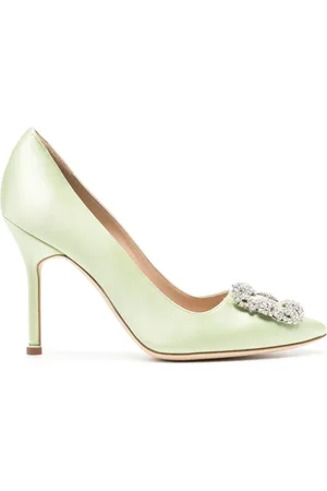 Manolo Blahnik 105 mm Hangisi pumps i satin