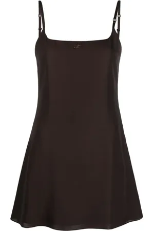 Courrèges Kort slip-kjole med broderet logo