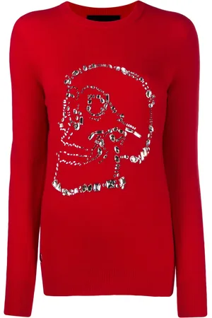 Philipp Plein Sweater med dødningehoved i krystal