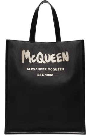 Alexander McQueen Tote med børstet logo