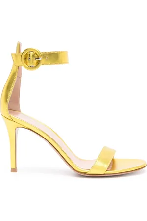 Gianvito Rossi Portofino 85mm sandaler med metallisk læder