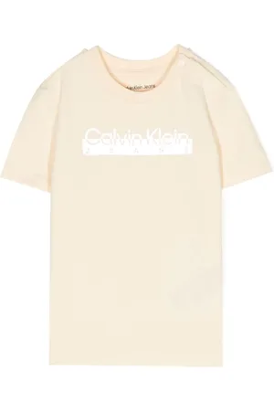Calvin Klein T-shirt med metallisk logotryk