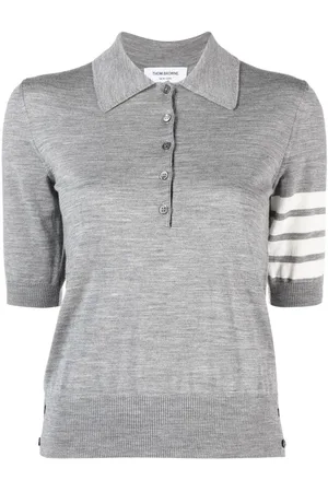 Thom Browne Kortærmet polotop med 4-Bar-detalje