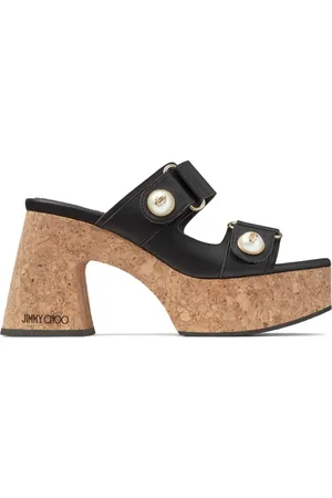 Jimmy Choo Fayence 95 mm sandaler i læder med plateausål