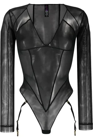 MAISON CLOSE Langærmet gennemsigtig Dahlia bodysuit
