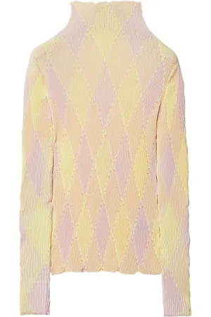 Burberry Intarsia- og argylestrikket trøje med høj hals
