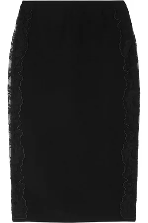 VERSACE Pencil-nederdel med blomster-broderi