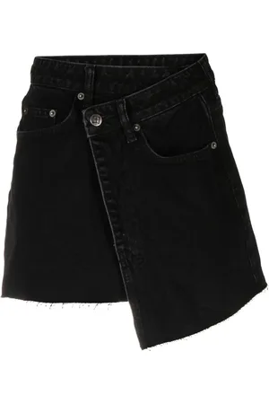 KSUBI Kort asymmetrisk denimnederdel