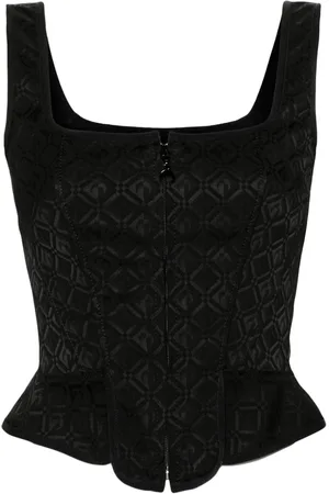 Marine Serre Moon Diamant korset-top i jacquard