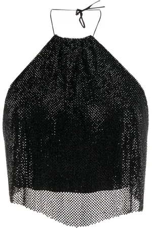 MANURI Croptop med rhinstenudsmykning