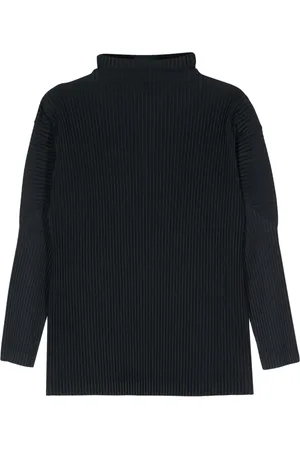 Issey Miyake Trøje med rullekrave og plissering