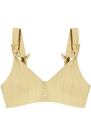 Ganni Cropped striktop med knudedetalje