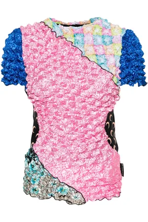 Marine Serre Popcorn T-shirt med patchwork