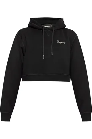 Dsquared2 Cropped hættetrøje med rhinsten-logo
